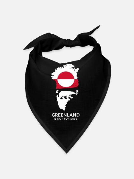 Greenland Polar Bear Flag Arctic Nature Gift - Bandana - black - Front
