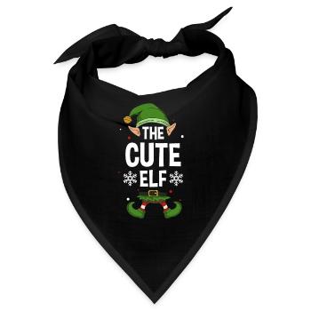 Group Matching Family Christmas Gift Elf - Bandana - Schwarz - Vorne