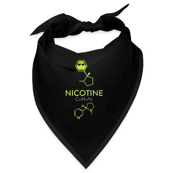 Nikotin Molekül - Chemie Element - Bandana - Schwarz - Vorne