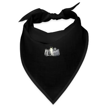 Pinguin-Vogel-Seeozean-Leben-Wassertier-Geschenk - Bandana - Schwarz - Vorne