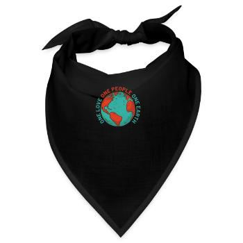 one love one people one earth - Bandana - Schwarz - Vorne