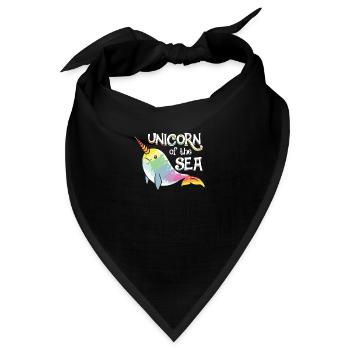 Narwhal - Unicorns of the Sea - Beach Summer Art - Bandana - Schwarz - Vorne