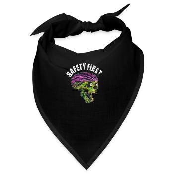 Sicherheit Fahrradhelm Fahrradfahrer Spruch - Bandana - Schwarz - Vorne