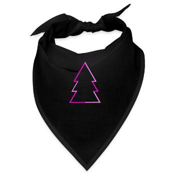 Pink Xmas Weihnachtsbaum Minimalismus Christbaum - Bandana - Schwarz - Vorne