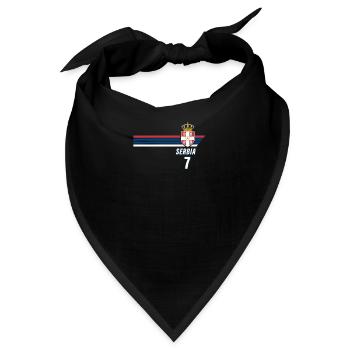 Serbien Srbija Patriotismus Fussball Fan Trikot - Bandana - Schwarz - Vorne