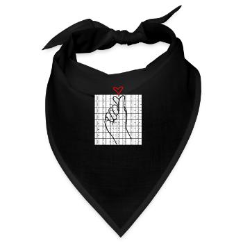 Ich Kuesse Dein Herz Liebe Botschaft - Bandana - Schwarz - Vorne