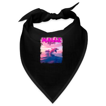 Mallefiziert Delfin Urlaub Mallorca Ibiza Malle - Bandana - Schwarz - Vorne