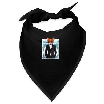 Fuchs Tier Abstrakt - Bandana - Schwarz - Vorne