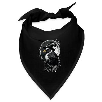 Vogel mit Hut - Bandana - Schwarz - Vorne