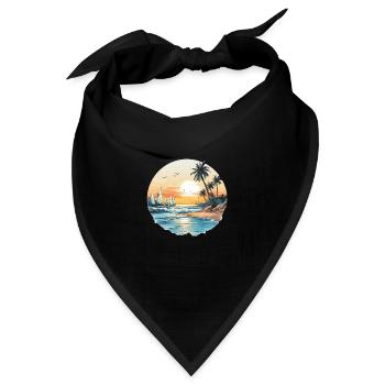 ozean-vibes, strand-vibes, sonnenuntergang am strand, oce - Bandana - Schwarz - Vorne