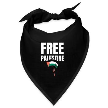 Free Palestine Freedom Freiheit Palestina - Bandana - Schwarz - Vorne