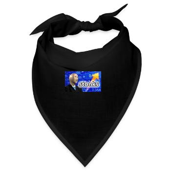 Stonks | Geschenk Meme Lustig Freunde Geschenkidee - Bandana - Schwarz - Vorne