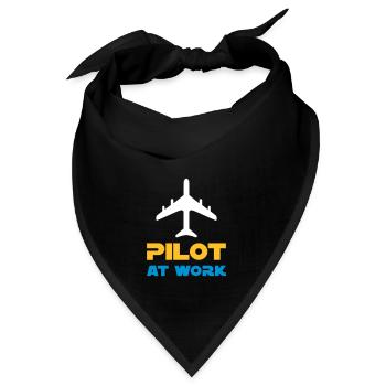 Pilot at work (Flugzeug) - Bandana - Schwarz - Vorne