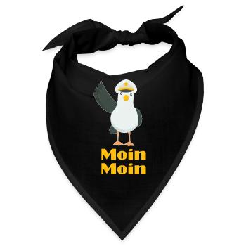 Moin Moin Möwen Kapitän - Bandana - Schwarz - Vorne