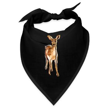 Nette Hand gezeichnete Rotwild - Bandana - Schwarz - Vorne