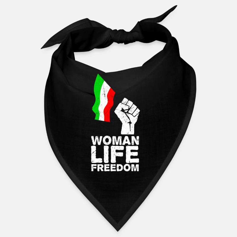 Femme, vie, liberté | Libérez l’Iran ! | Avec drapeau Bandana