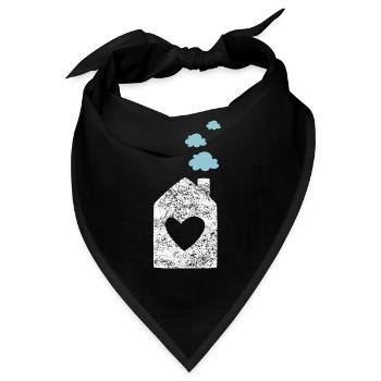 Haus Herz Grunge Wolke Kinderzimmer Sweet Home - Bandana - Schwarz - Vorne