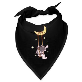 Astronautenschaukel auf der Mondsichel - Bandana - Schwarz - Vorne