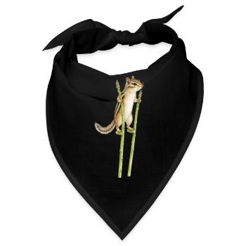 Streifenhörnchen auf Stelzen aus Spargel - Bandana - Schwarz - Vorne