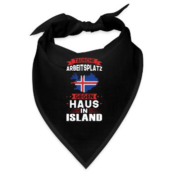 Island Flagge Islandisch Geschenk - Bandana - Schwarz - Vorne