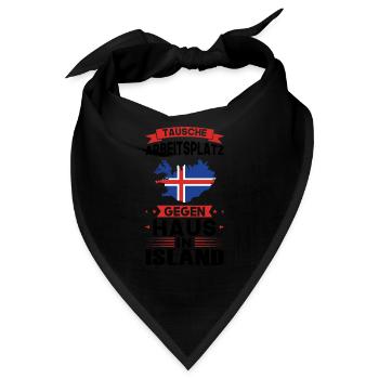 Island Flagge Islandisch Geschenk - Bandana - Schwarz - Vorne