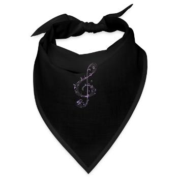 Musiknote - Bandana - Schwarz - Vorne