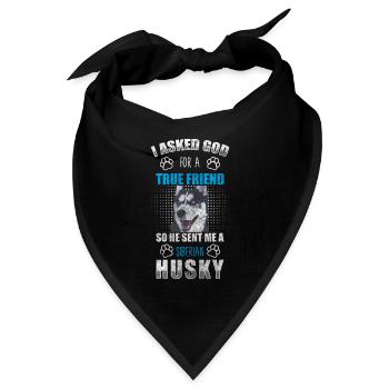 Husky Hunderasse Rassehund - Bandana - Schwarz - Vorne