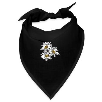 Blume weiß weiße Blume Blumen weiß weiße Blumen - Bandana - Schwarz - Vorne