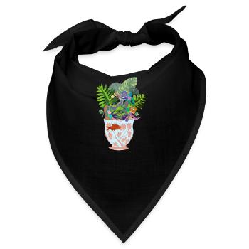 Vase mit Augen - Bandana - Schwarz - Vorne