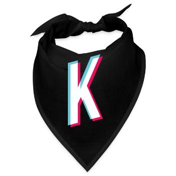 K - Buchstabe K - Bandana - Schwarz - Vorne