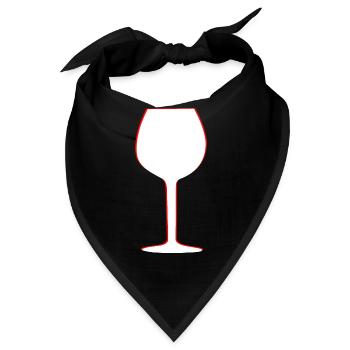 Wein Weinglas Alkohol vin wine Rotwein Gastro - Bandana - Schwarz - Vorne
