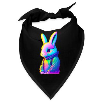 Kaninchen im urbanen Stil - Bandana - Schwarz - Vorne