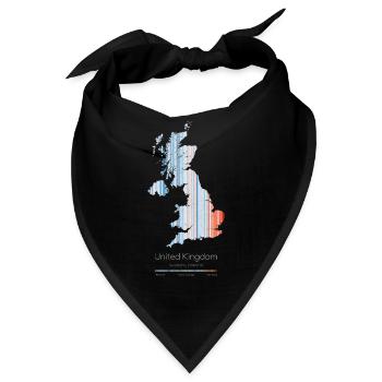 Großbritannien – Klimageschichte Warming Stripes Kartendruck - Bandana - Schwarz - Vorne