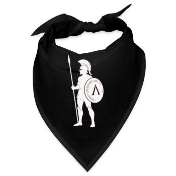 Spartanischer Krieger mit Schild - Bandana - Schwarz - Vorne