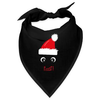 Weihnachtsmann im Dunkeln mit Zipfelmütze. - Bandana - Schwarz - Vorne