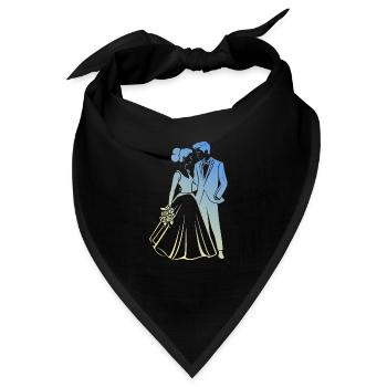 Braut Bräutigam Brautpaar - Bandana - Schwarz - Vorne