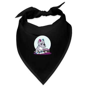 Hip Hop Beat Producer Retro Ghetto Blaster 1990s - Bandana - Schwarz - Vorne