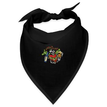 MEXICO TOTENKOPF BIER TRINKEN PARTIE GRILLEN MOTIV - Bandana - Schwarz - Vorne
