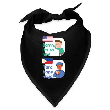 Tara Kape Tayo Kaffeedesign für stolze Pinoys - Bandana - Schwarz - Vorne