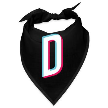D - Buchstabe D - Bandana - Schwarz - Vorne