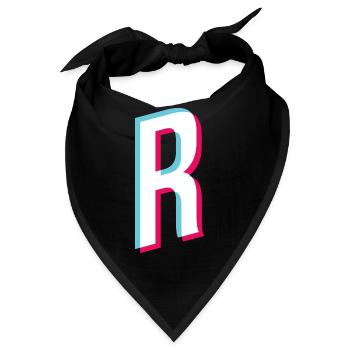 R - Buchstabe R - Bandana - Schwarz - Vorne