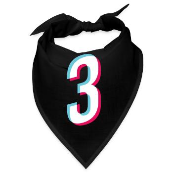 3 - NUMMER 3 - Zahl 3 Trikotnummer Tiktok Style - Bandana - Schwarz - Vorne