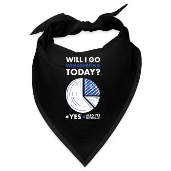 Sport Will I Go Windsurfing Today Windsurfing - Bandana - Schwarz - Vorne