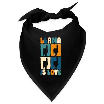 Llama Nutztier Südamerika Sanft - Bandana - Schwarz - Vorne