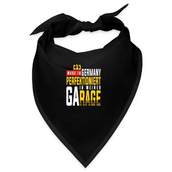 Made in Germany Perfektioniert in meiner Garage - Bandana - Schwarz - Vorne