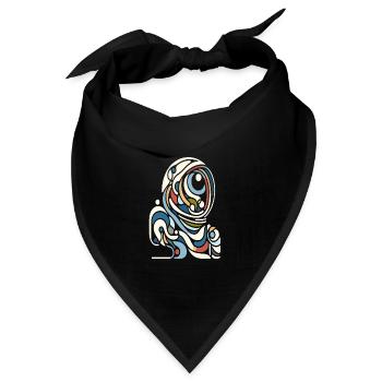 Farbenfroher Astro Style - Bandana - Schwarz - Vorne