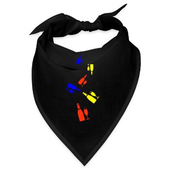 Rotwein Symbol - Bandana - Schwarz - Vorne