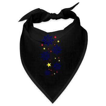 Schneeflocken Bunt - Bandana - Schwarz - Vorne