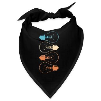 Idee Glühbirne Licht Gehirn Lampe Denken Vektor - Bandana - Schwarz - Vorne