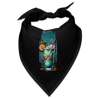 Inselgenuss: Tropische Cocktail-Glückseligkeit - Bandana - Schwarz - Vorne